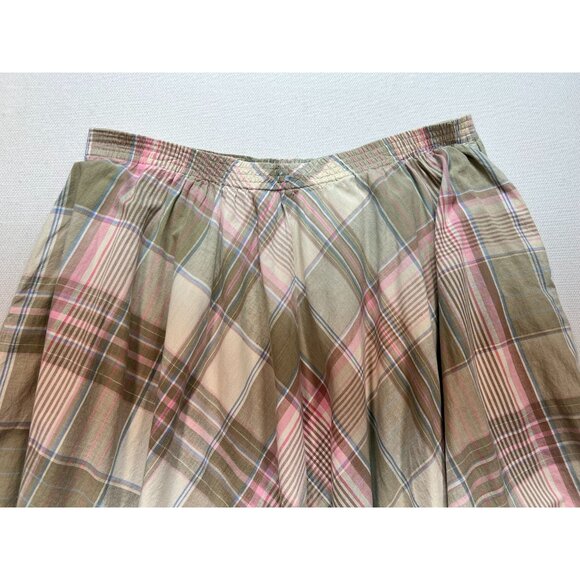 JP Collections Pleated Preppy Skirt Womens 26 Brown Plaid Knee Length Retro 90s - Picture 10 of 11